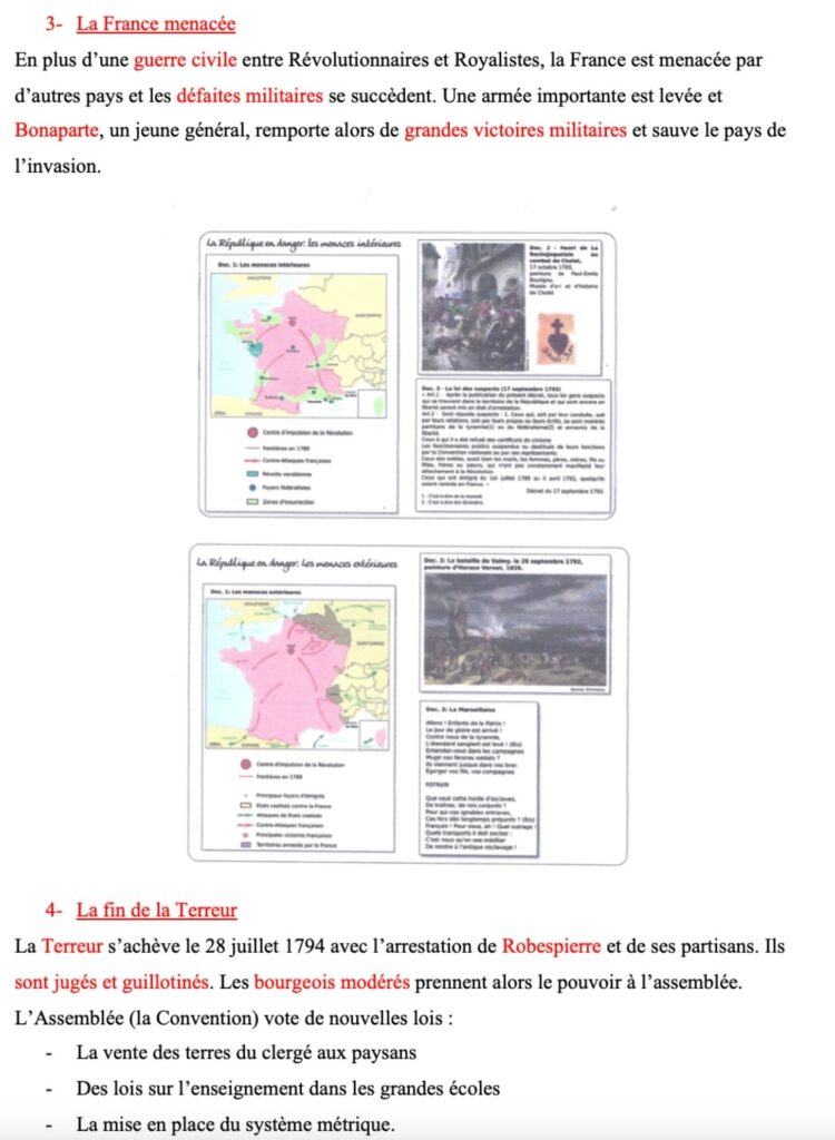 leçon sur la 1ère République
