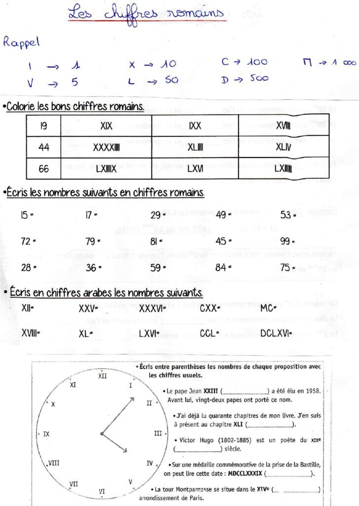 Les Chiffres Romains Le on Compl te Et Exercices CM1 CM2 Les Chiffres Romains Le on Compl te Et Exercices CM1 CM2