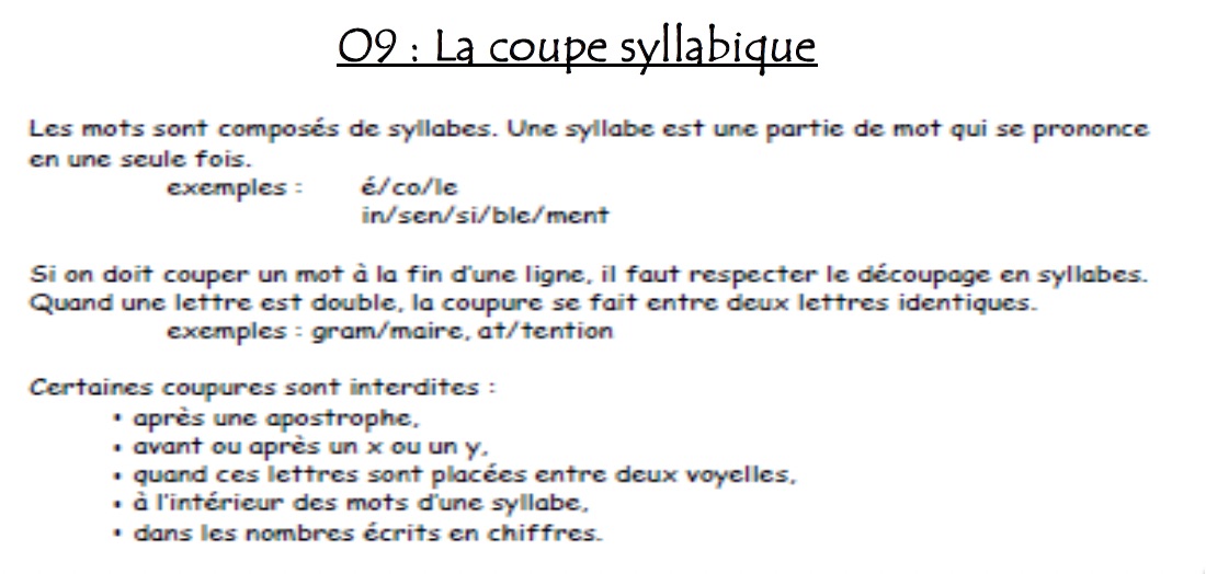 You are currently viewing Leçon Orthographe O9 : La coupe syllabique
