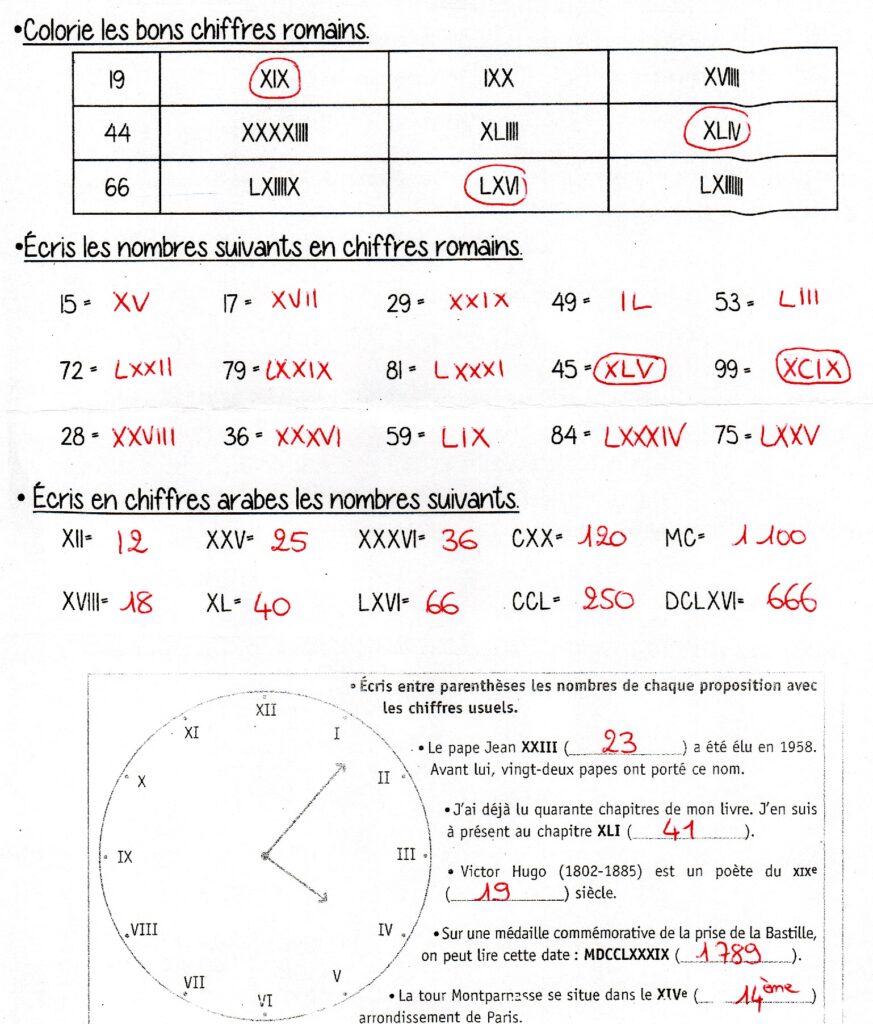 Correction des exercices