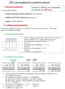 Lire la suite à propos de l’article Leçon Calculs-Problème CP3 : soustractions (nombres entiers)