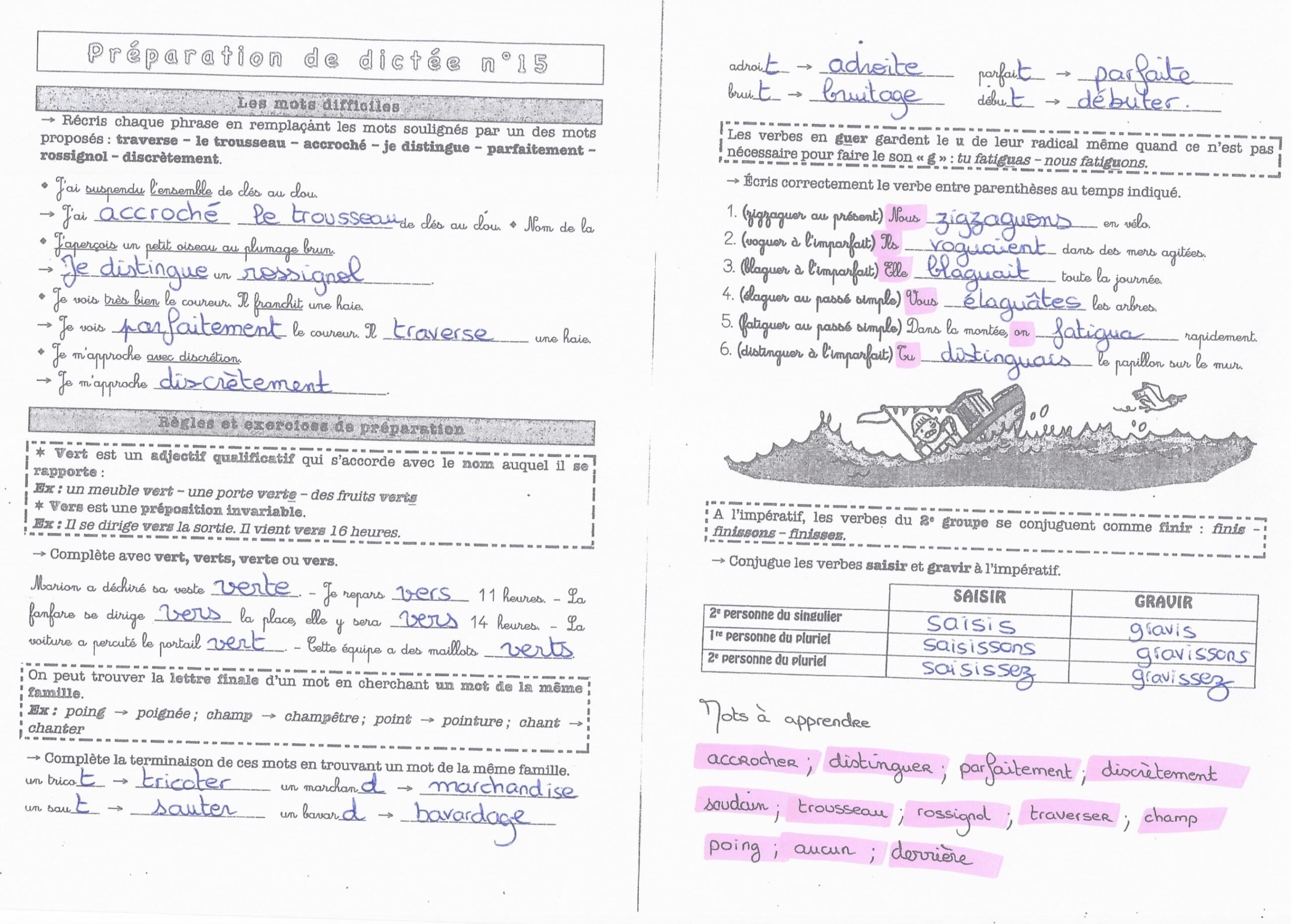 Lire la suite à propos de l’article Préparation Dictée n°15