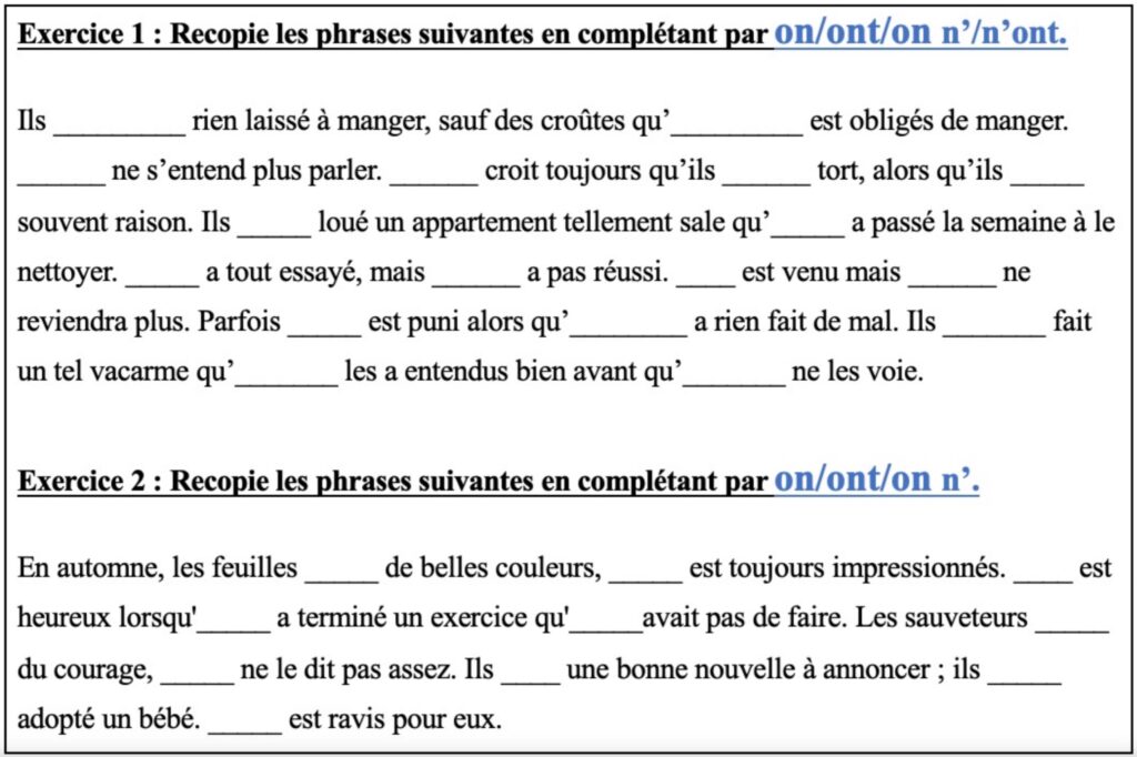 homophones grammaticaux ont-on