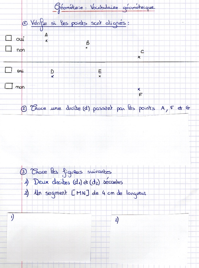 Vocabulaire géométrique