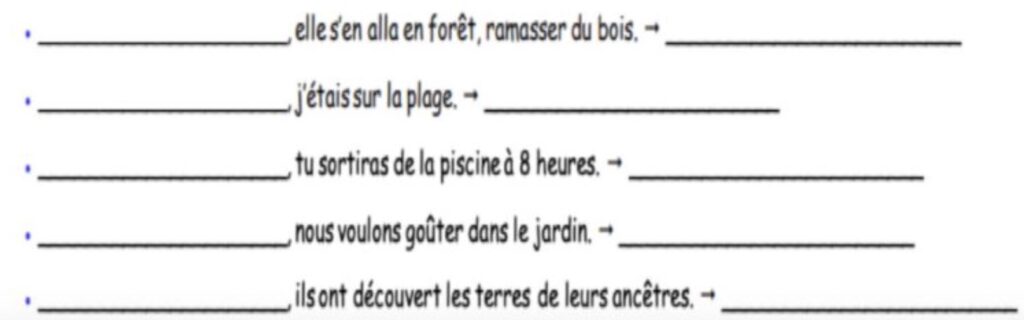 Exercice sur les verbes conjugués