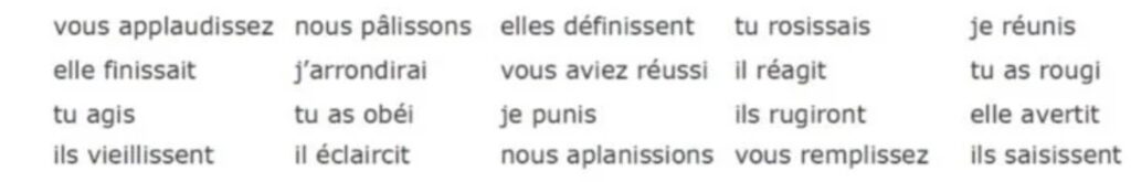 Présent des verbes en "ir"