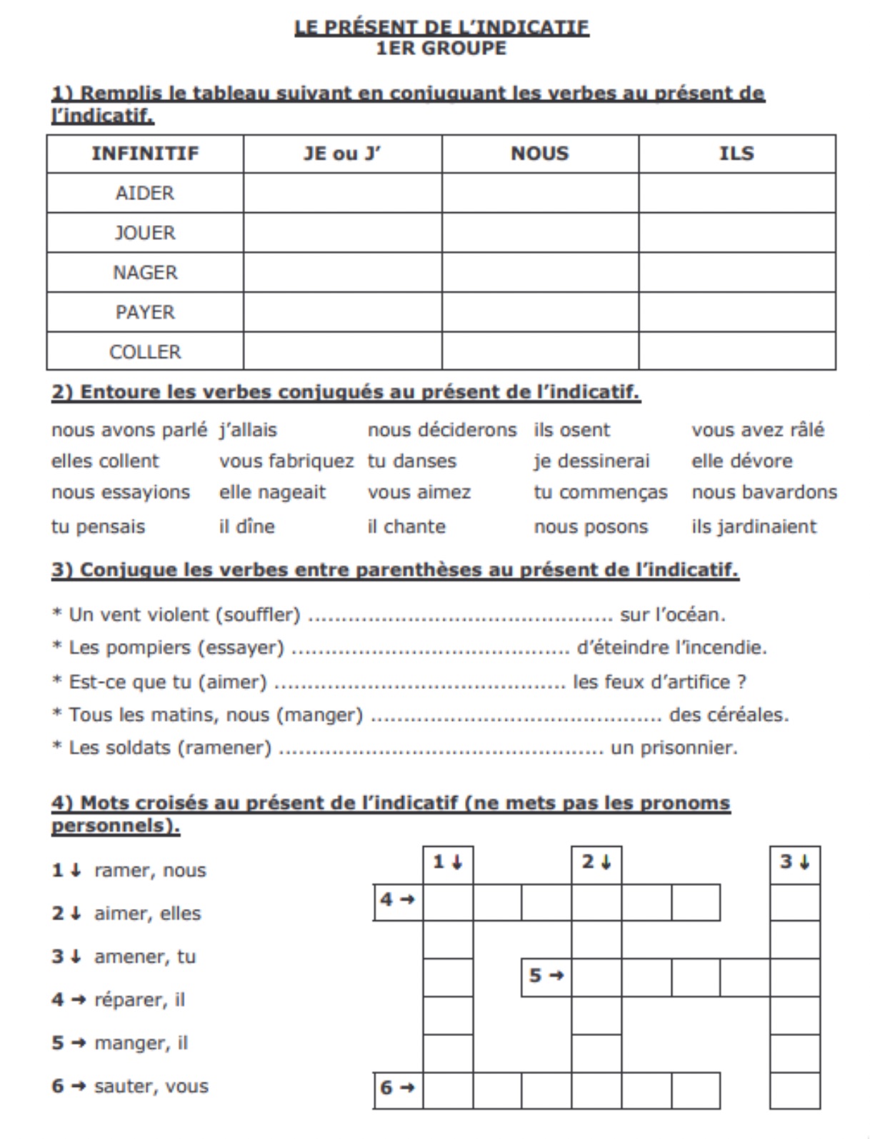 You are currently viewing C4 Présent des verbes en « er »: exercices Série 3
