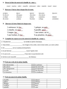 Lire la suite à propos de l’article V3 Les familles de mots : exercices Série 2