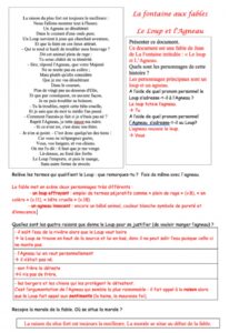 Lire la suite à propos de l’article F9 Les fables : Le Loup et l’Agneau (fiche complétée)