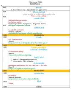 Lire la suite à propos de l’article Cahier journal du Lundi 13 janvier