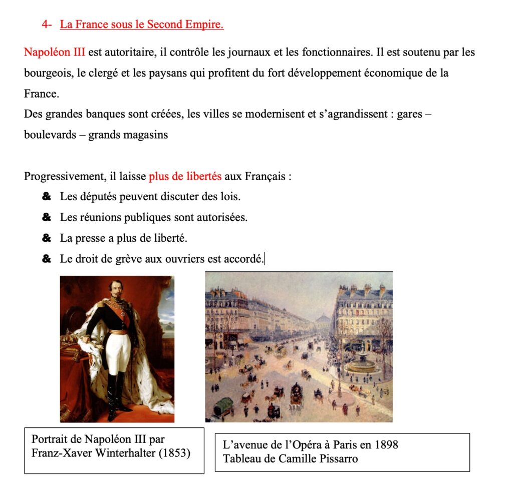  De la Restauration au Second Empire CM2