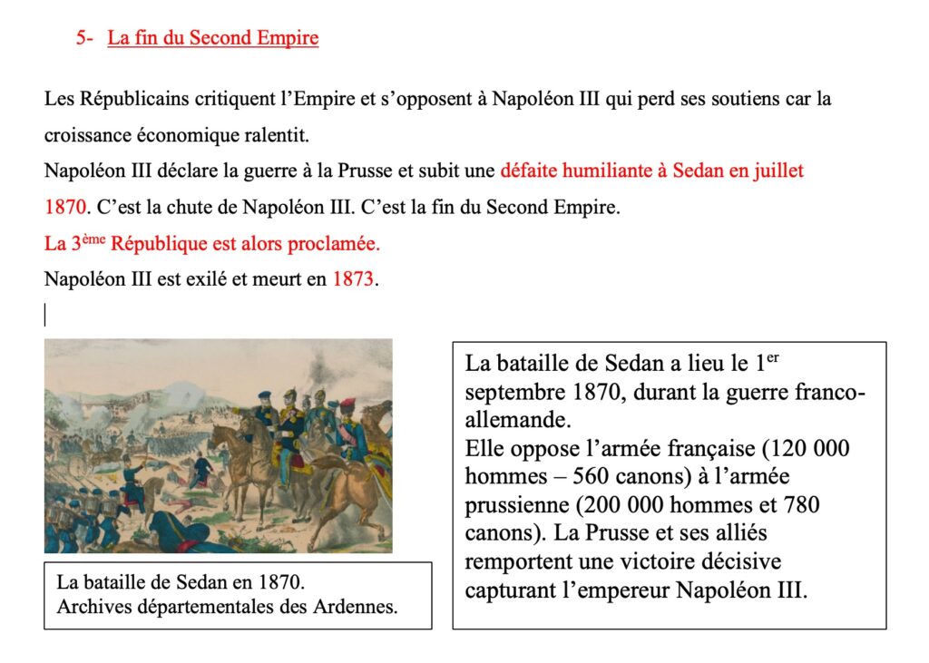  De la Restauration au Second Empire CM2