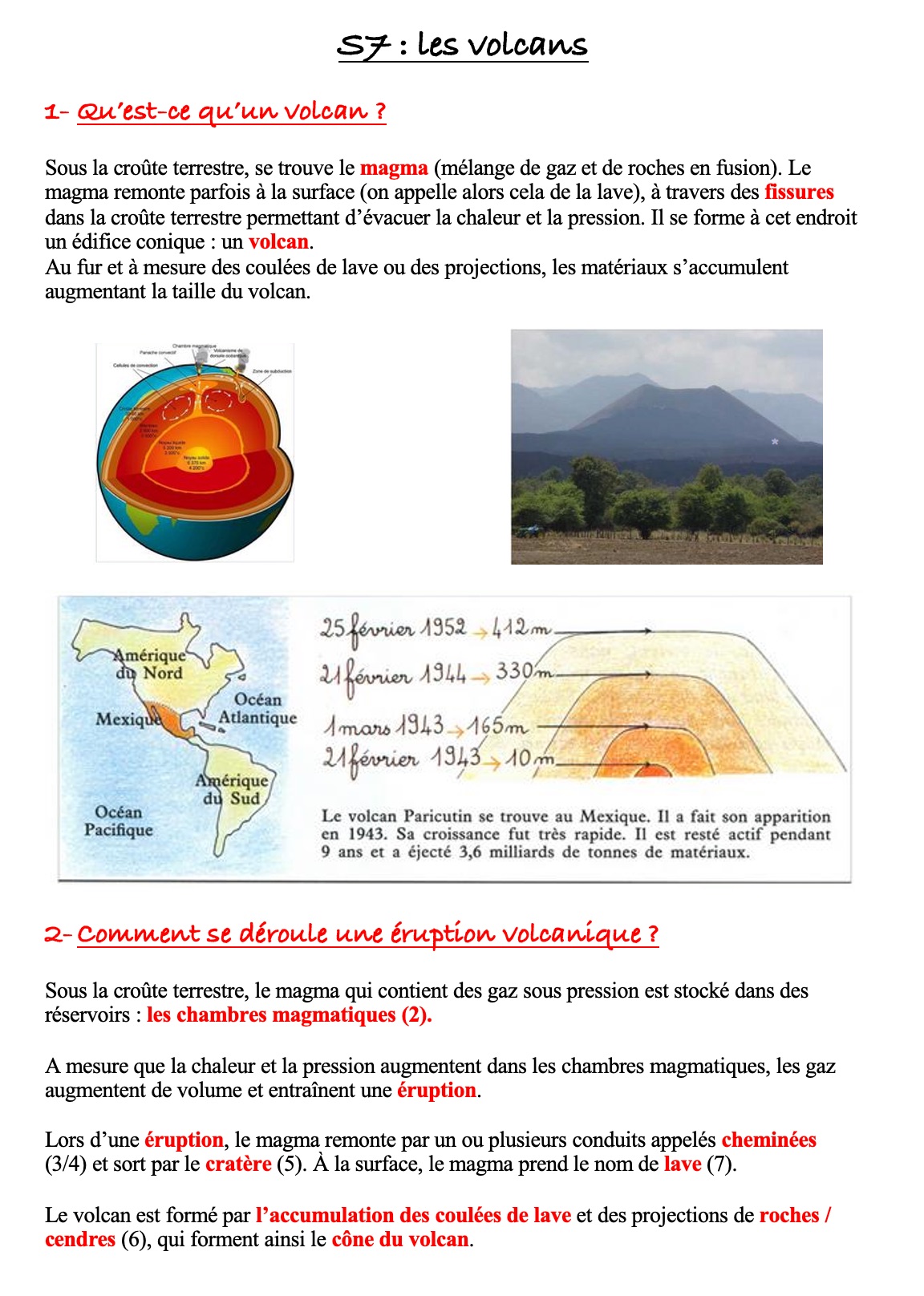 You are currently viewing Leçon CM2 Sciences S7 : Les volcans