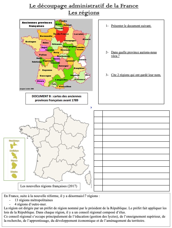 Les régions françaises