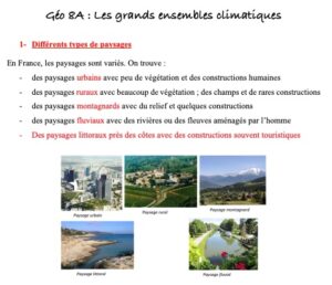 Lire la suite à propos de l’article Leçon CM2 Géographie Géo 8 : Les grands ensembles climatiques français