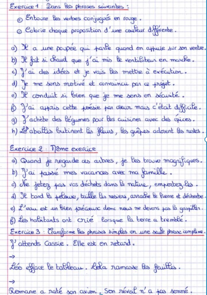 Les phrases complexes ou simples