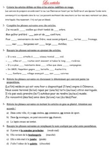 Lire la suite à propos de l’article G13 : Les articles, exercices Série 3
