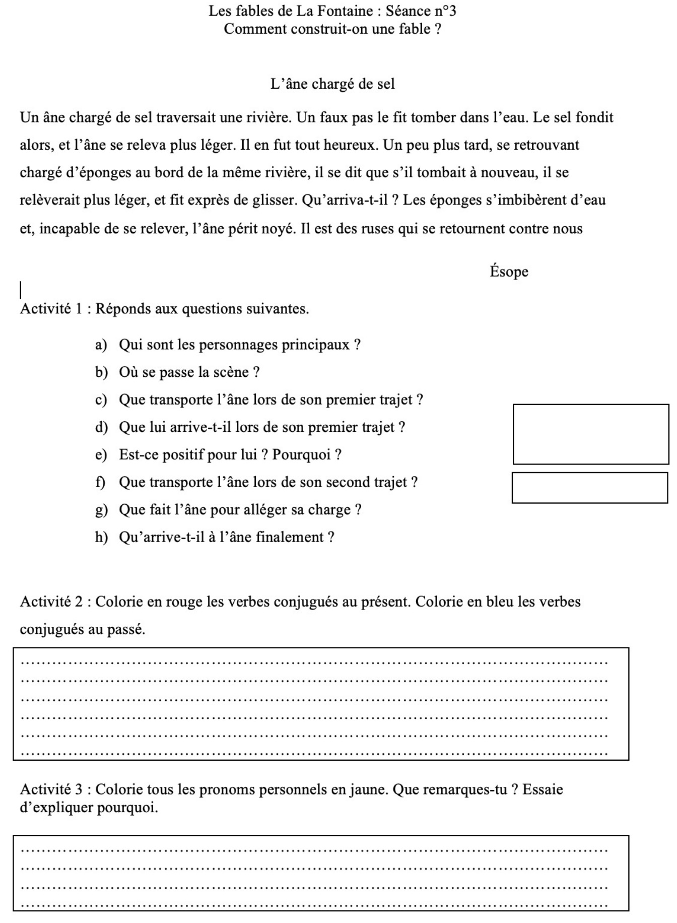 Lire la suite à propos de l’article F3 Les fables : L’âne chargé de sel d’Esope