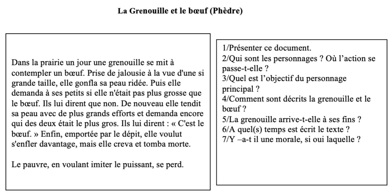 Lire la suite à propos de l’article F5 Les fables : La grenouille et le boeuf de Phèdre