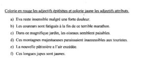 Lire la suite à propos de l’article G14 La fonction des adjectifs : exercices Série 4