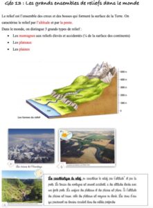 Lire la suite à propos de l’article Géo 13 Leçon CM2 : Les grands ensemble de « relief » sur Terre