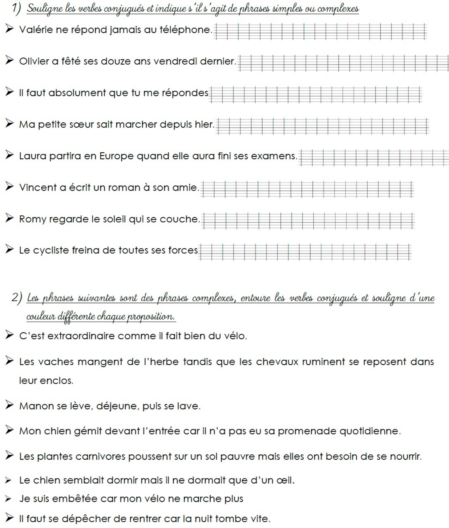 You are currently viewing G6 Les phrases simples ou complexes : Série 2