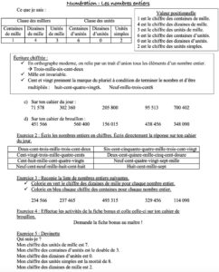 Lire la suite à propos de l’article N1 Nombres entiers : Série 6 (lecture -écriture)