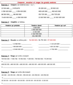 Lire la suite à propos de l’article N2 Les grands nombres Série 13 (comparer – ranger – encadrer)