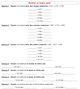 Lire la suite à propos de l’article N2 Les grands nombres Série 14 (encadrer)