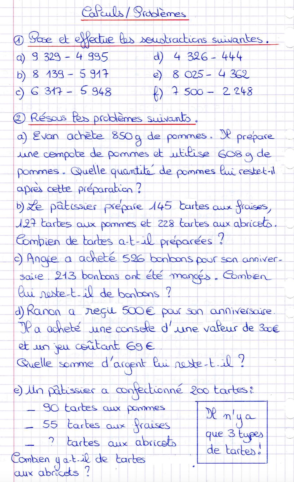 You are currently viewing CP3 Calculs et problèmes soustractifs Série 5