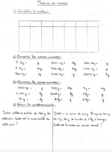 Lire la suite à propos de l’article M8 Les masses : conversions et résolution de problèmes (1)
