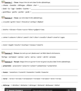 Lire la suite à propos de l’article V1 Le dictionnaire : ranger dans l’ordre alphabétique (2) de La classe de Crol
