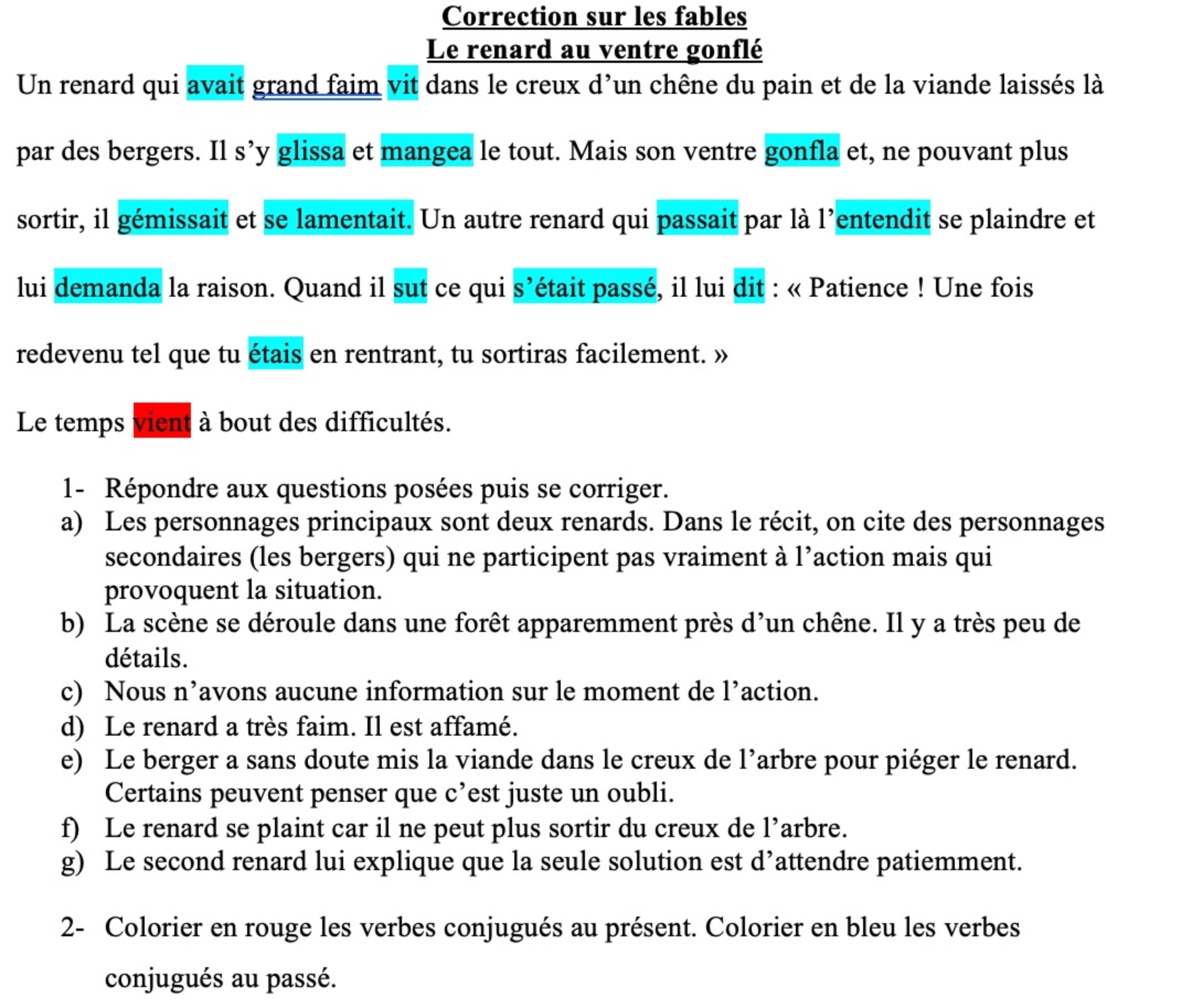 Lire la suite à propos de l’article F4 Les fables : Le renard au ventre gonflé d’Esope (correction)