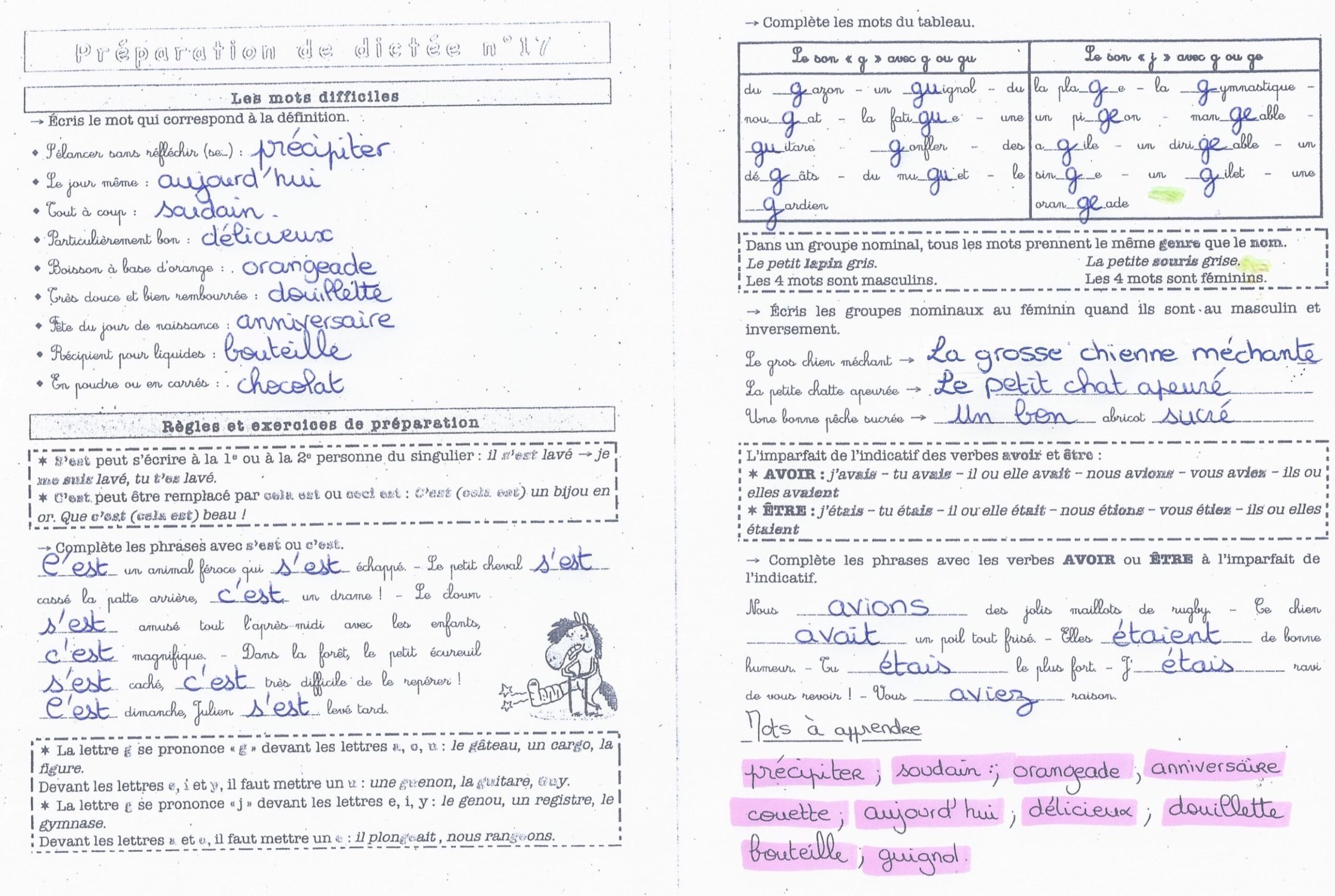 Lire la suite à propos de l’article Préparation Dictée n°17