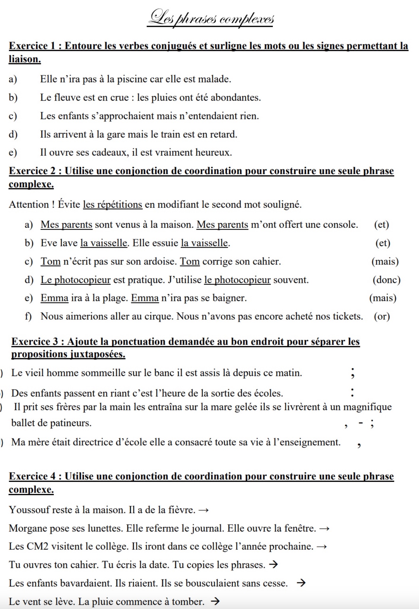 You are currently viewing G7 Les phrases complexes : Série 4