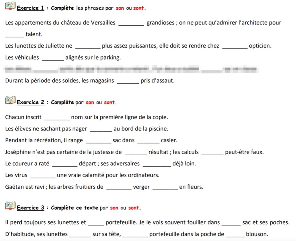 Les homophones son sont