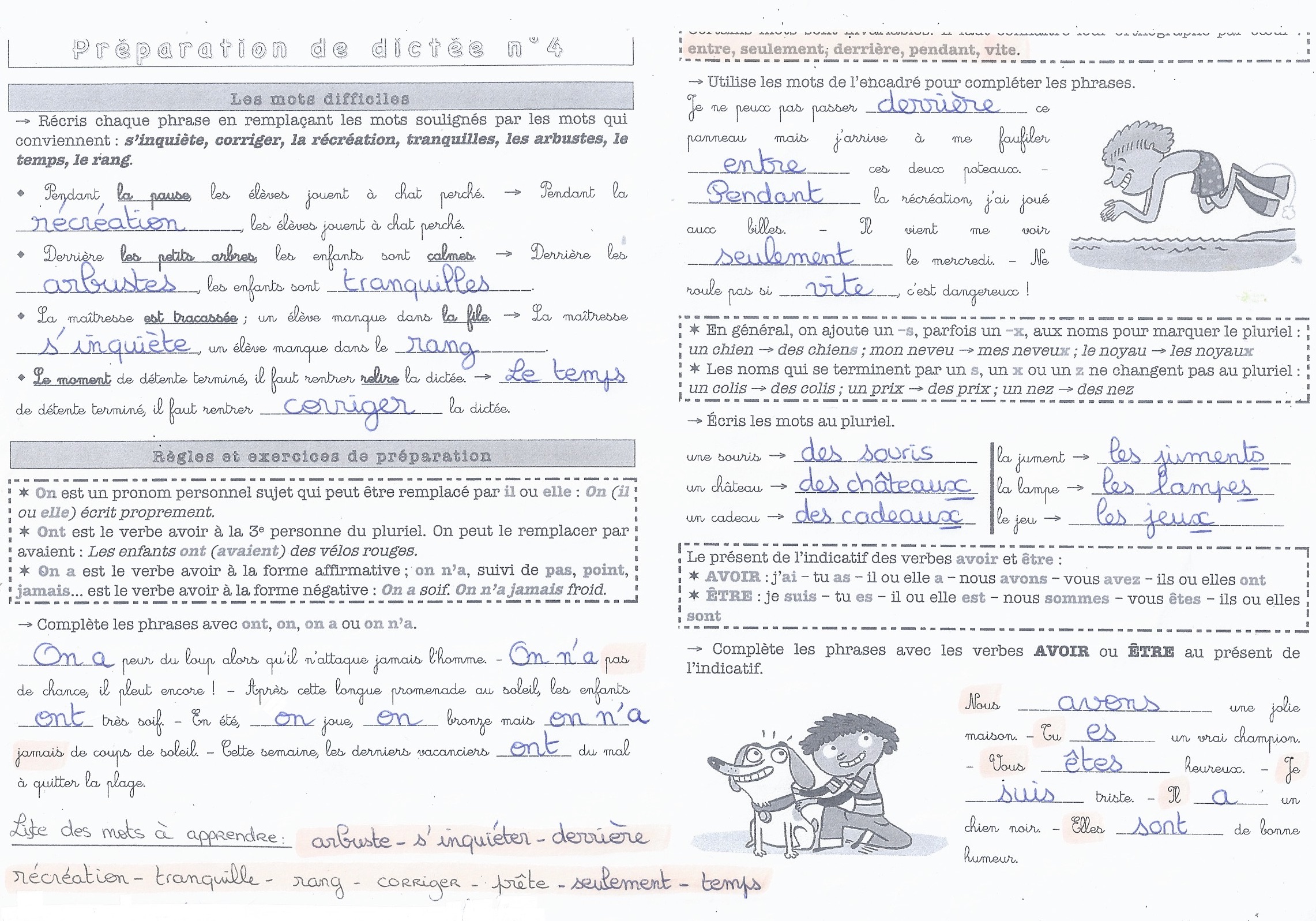Lire la suite à propos de l’article Préparation Dictée n°4