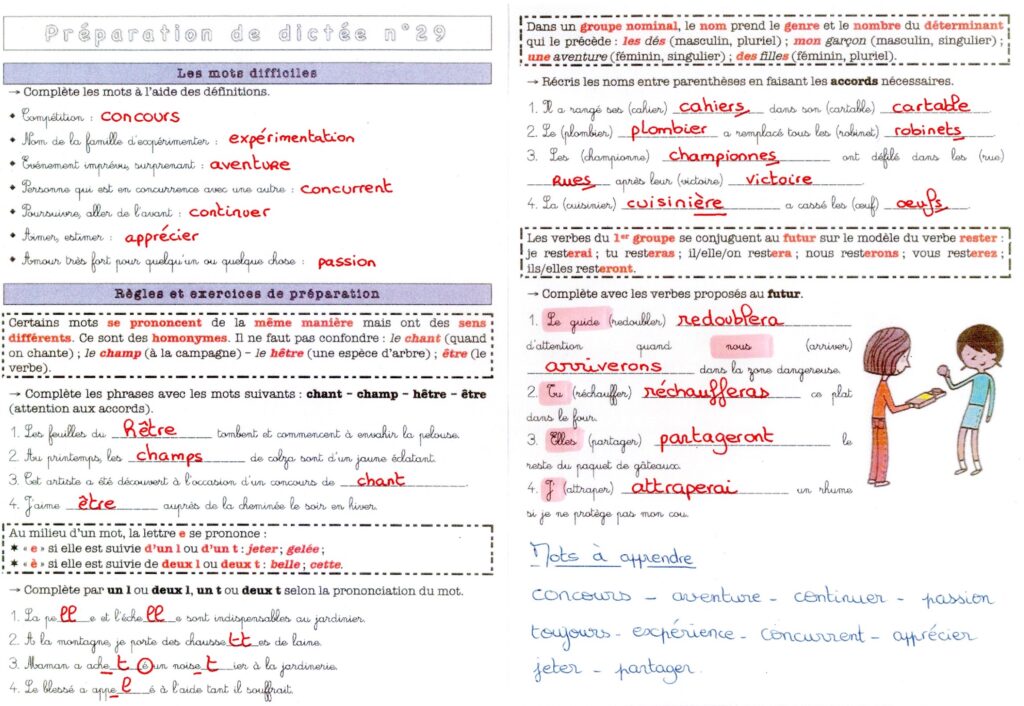 Préparation Dictée n°29