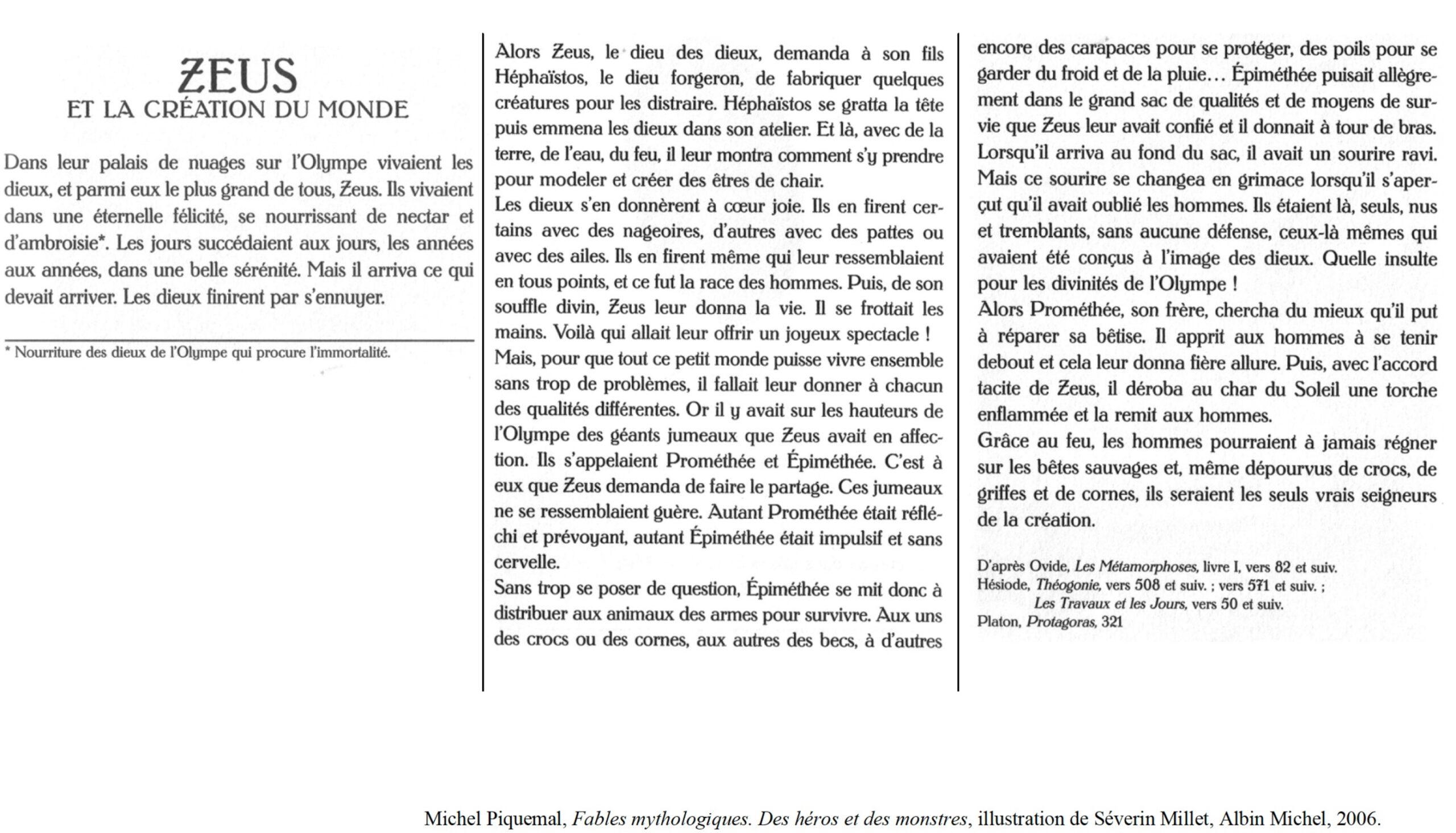 Lire la suite à propos de l’article MYTH 4 : Zeus et la création du monde (mythe)