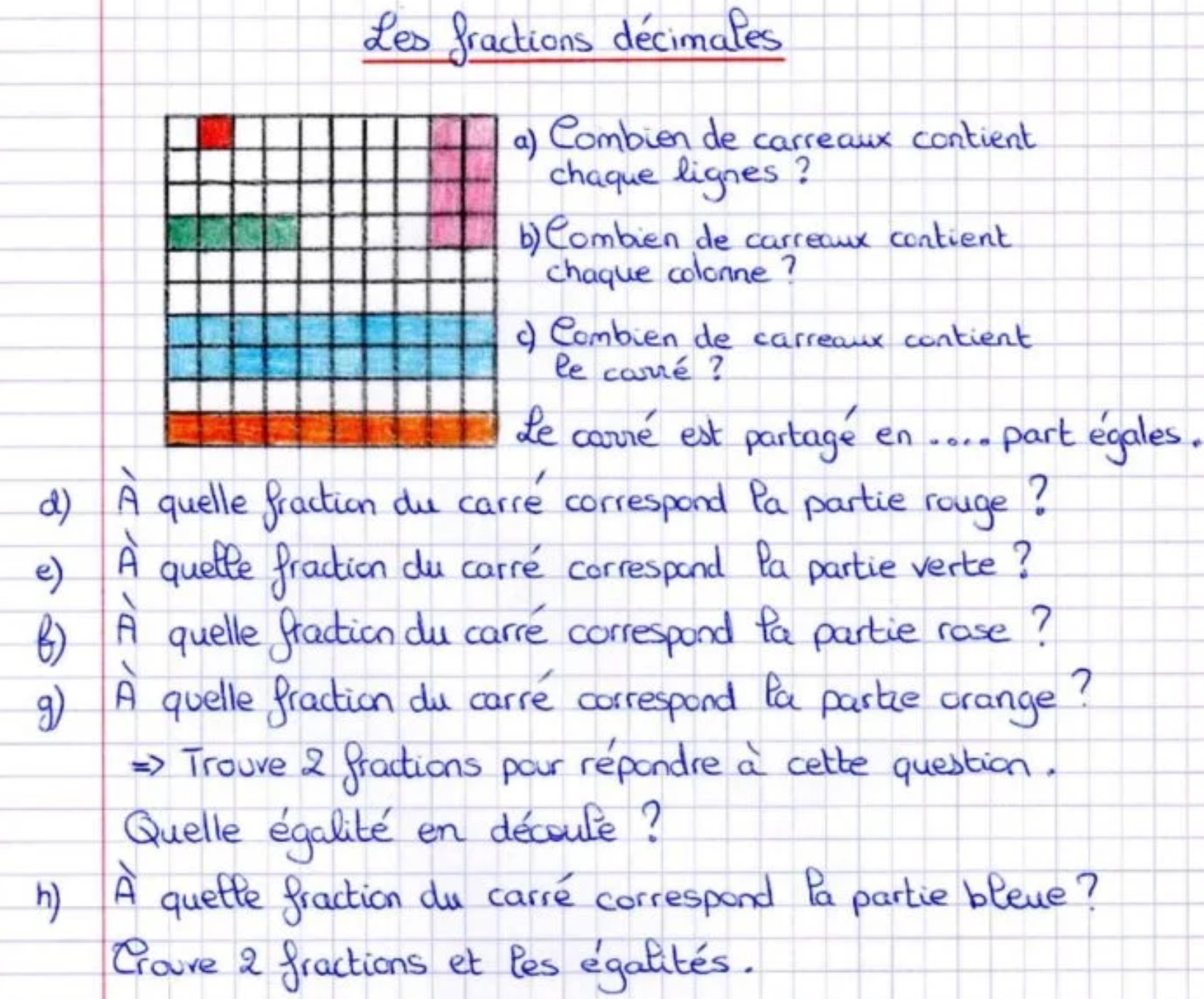 N5 Les fractions décimales : exercices gratuits et corrigés