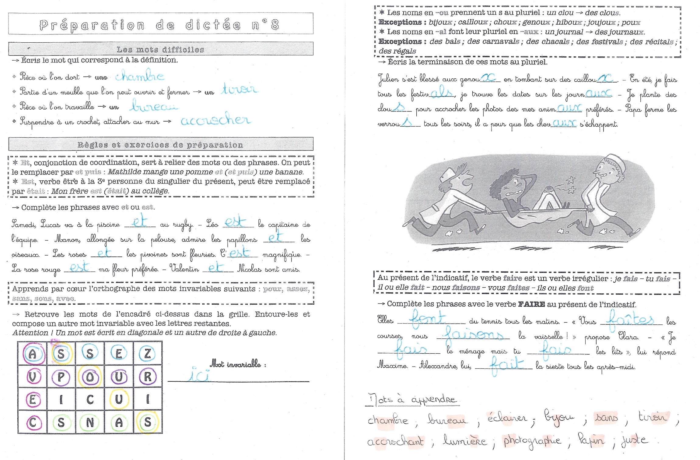 Lire la suite à propos de l’article Préparation Dictée n°8