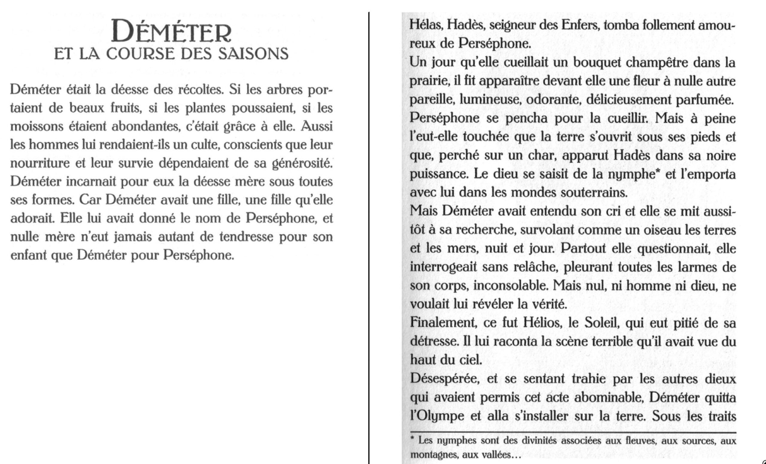 You are currently viewing MYTH 5 : Déméter et la ronde des saisons (mythe)