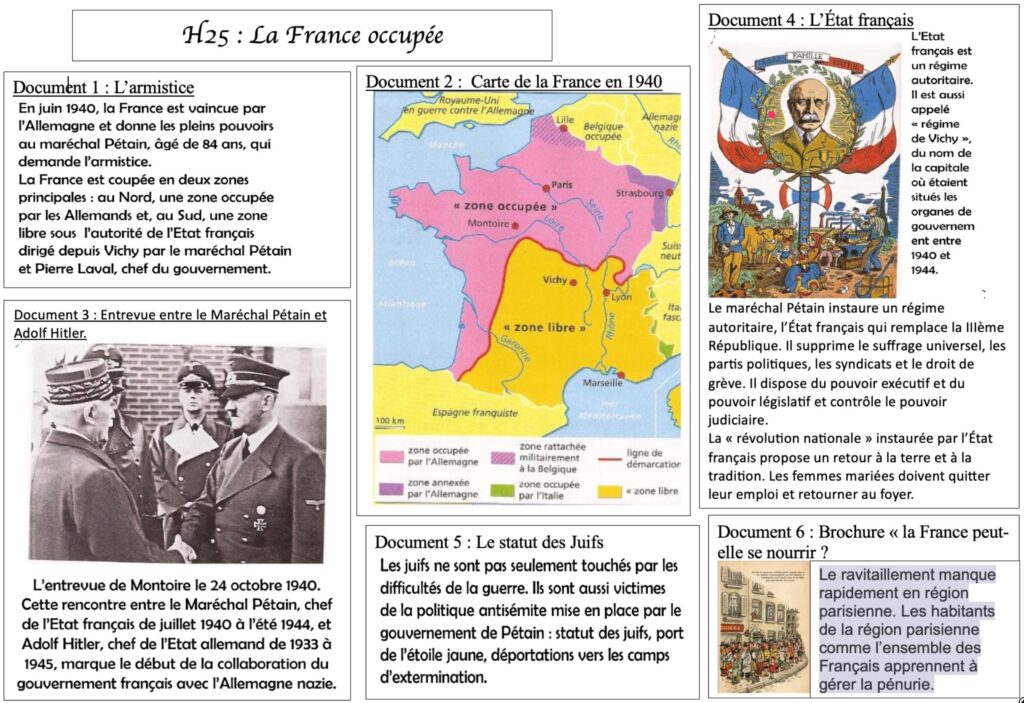 document sur la France occupée