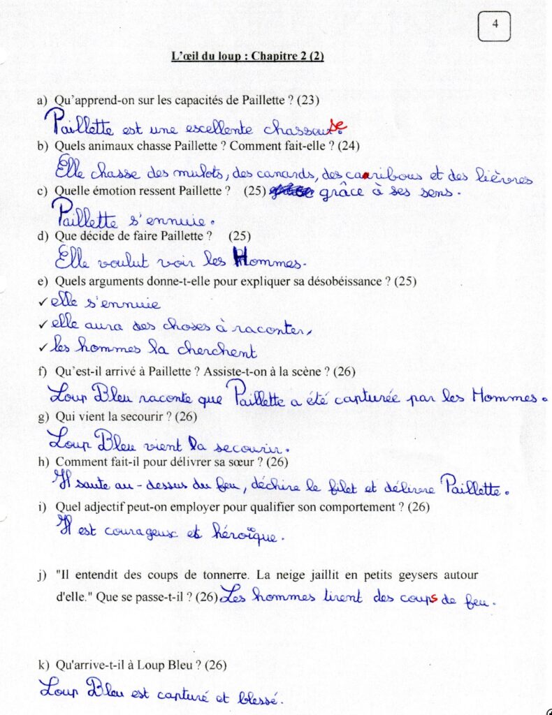 fiche d'activité sur l'oeil du loup