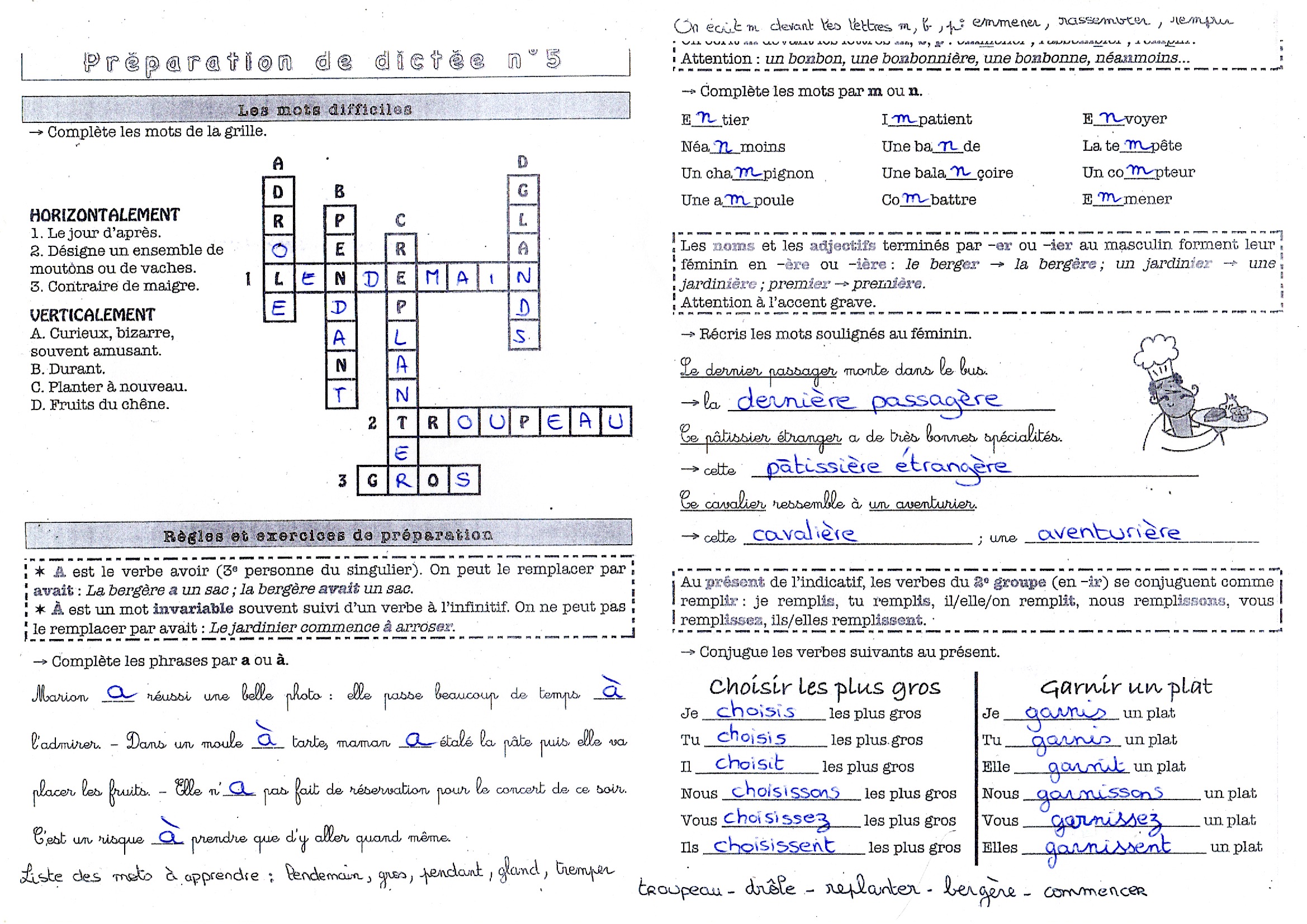 Lire la suite à propos de l’article Préparation Dictée n°5