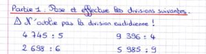 Lire la suite à propos de l’article CP6 La division posée à 1 chiffre : exercices Série 4 + correction