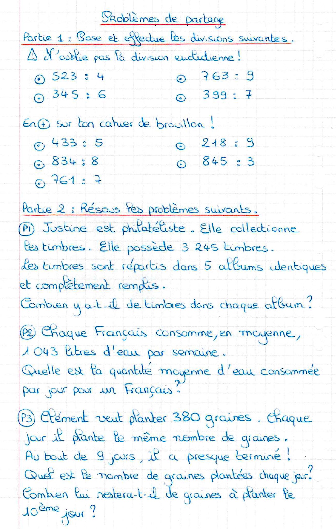 Lire la suite à propos de l’article CP6 La division, résolution de problèmes de partage : Série 1 + correction