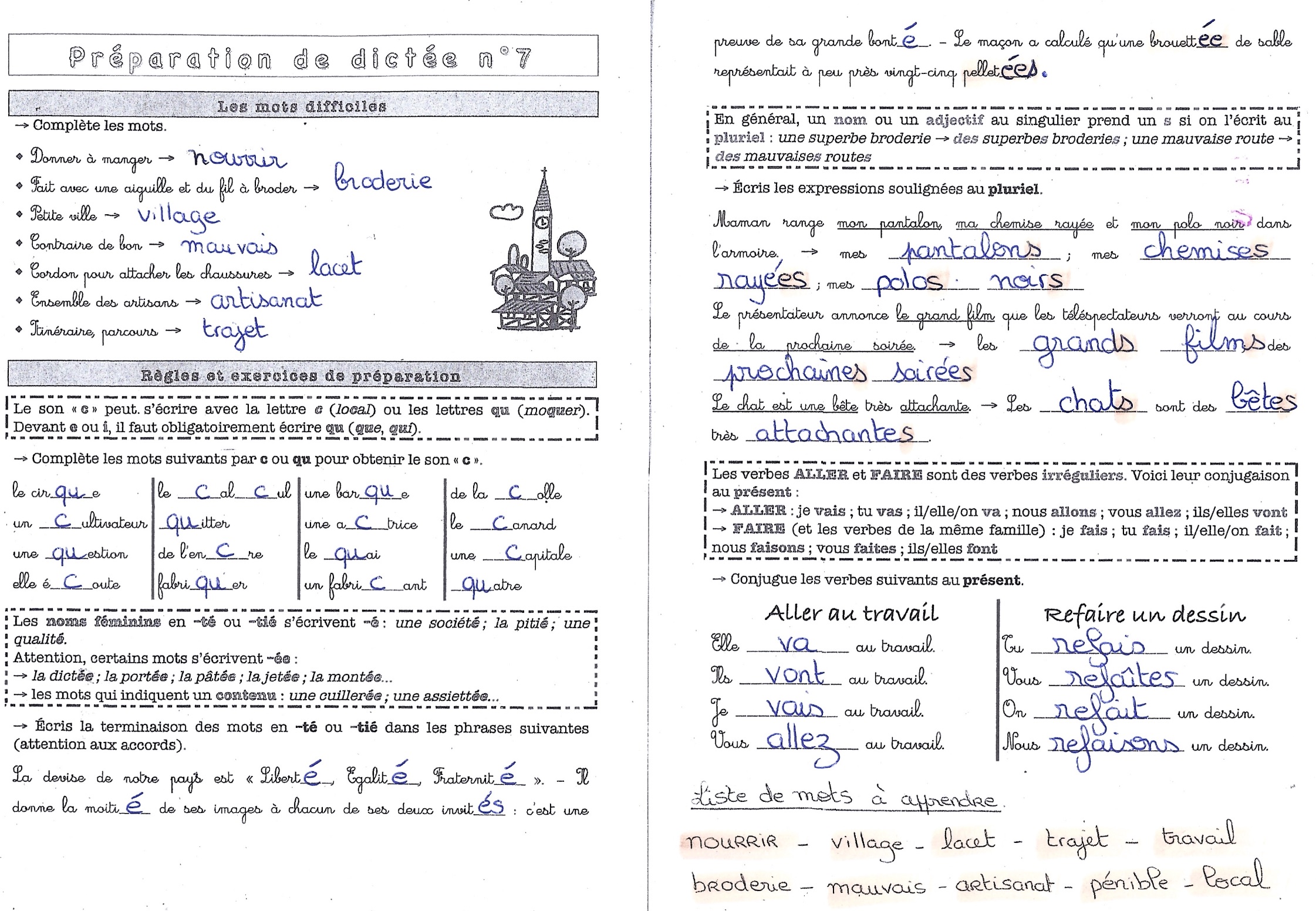Lire la suite à propos de l’article Préparation Dictée n°7