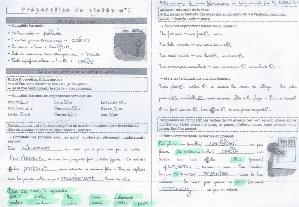 Préparation Dictée n°1 - CM1-CM2