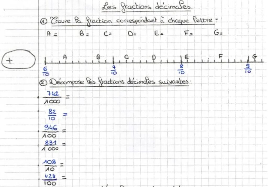 les fractions décimales